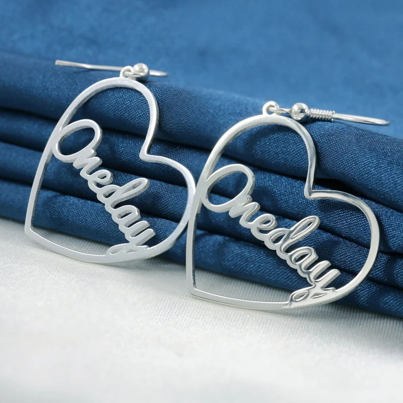 Индивидуальные висячие серьги ручной работы с именем модные ювелирные изделия