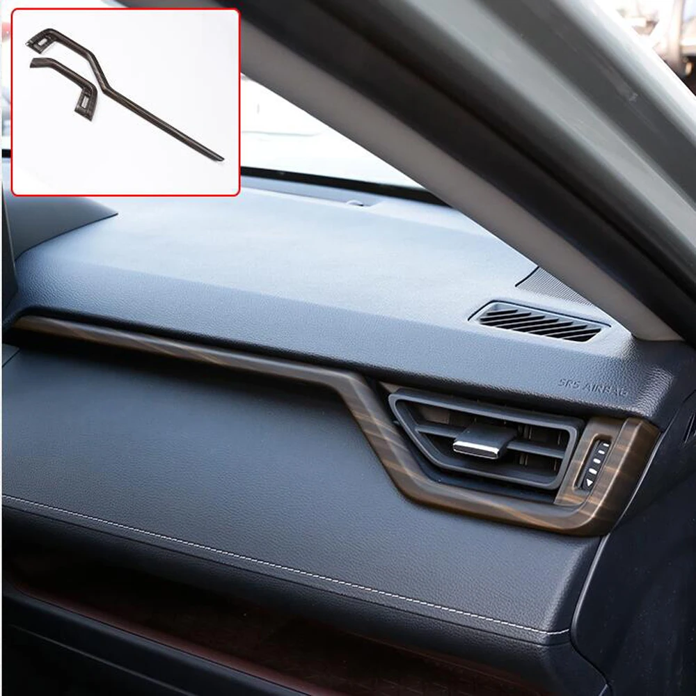 

Для Toyota RAV4 RAV 4 2019-2021 2022 углеродное волокно внутренняя центральная консоль полоса кондиционер наклейка крышка отделка Аксессуары