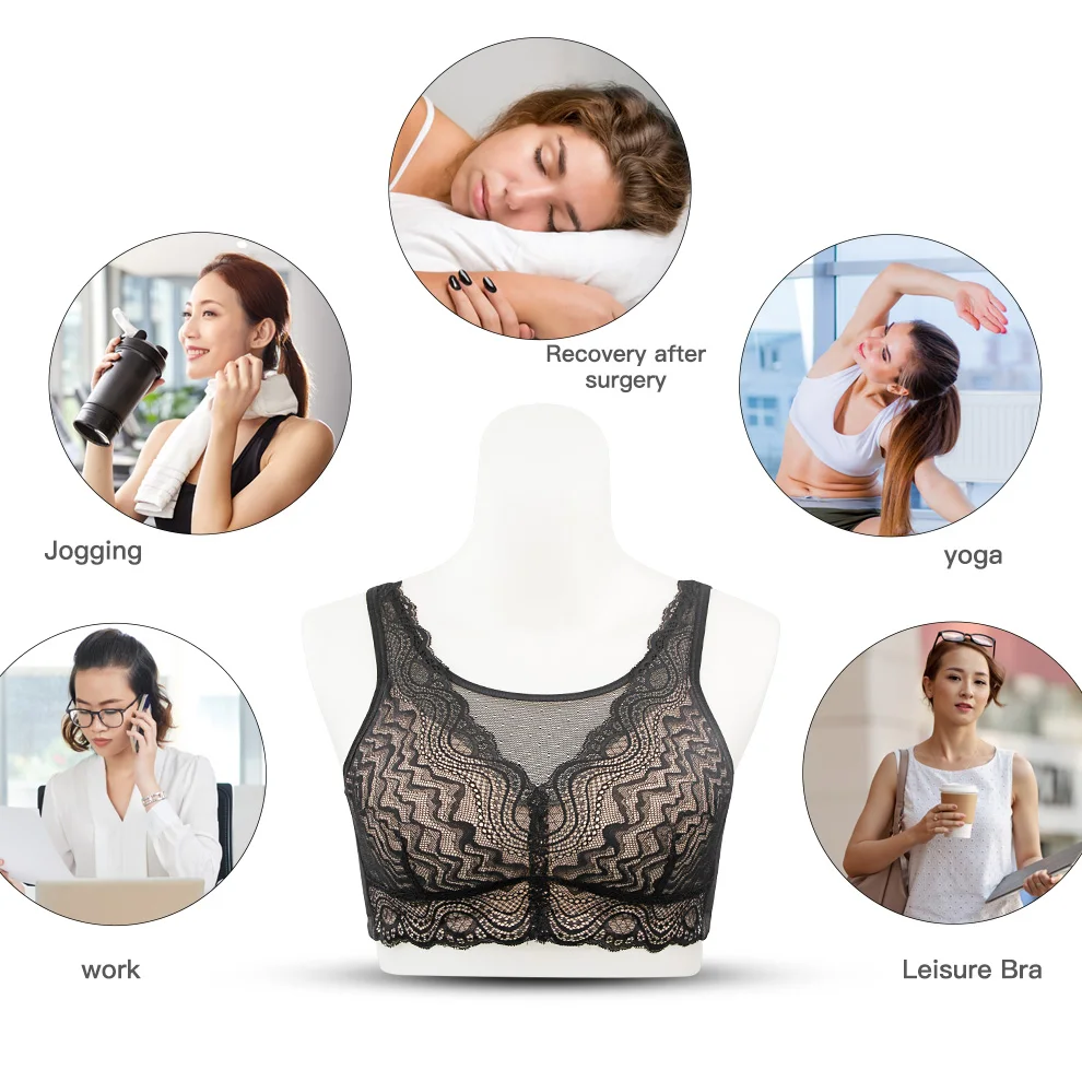 2076 New Breast Surgery Lace Back Breasted Breast Cancer Patients Silicone Padded Without Steel Ring