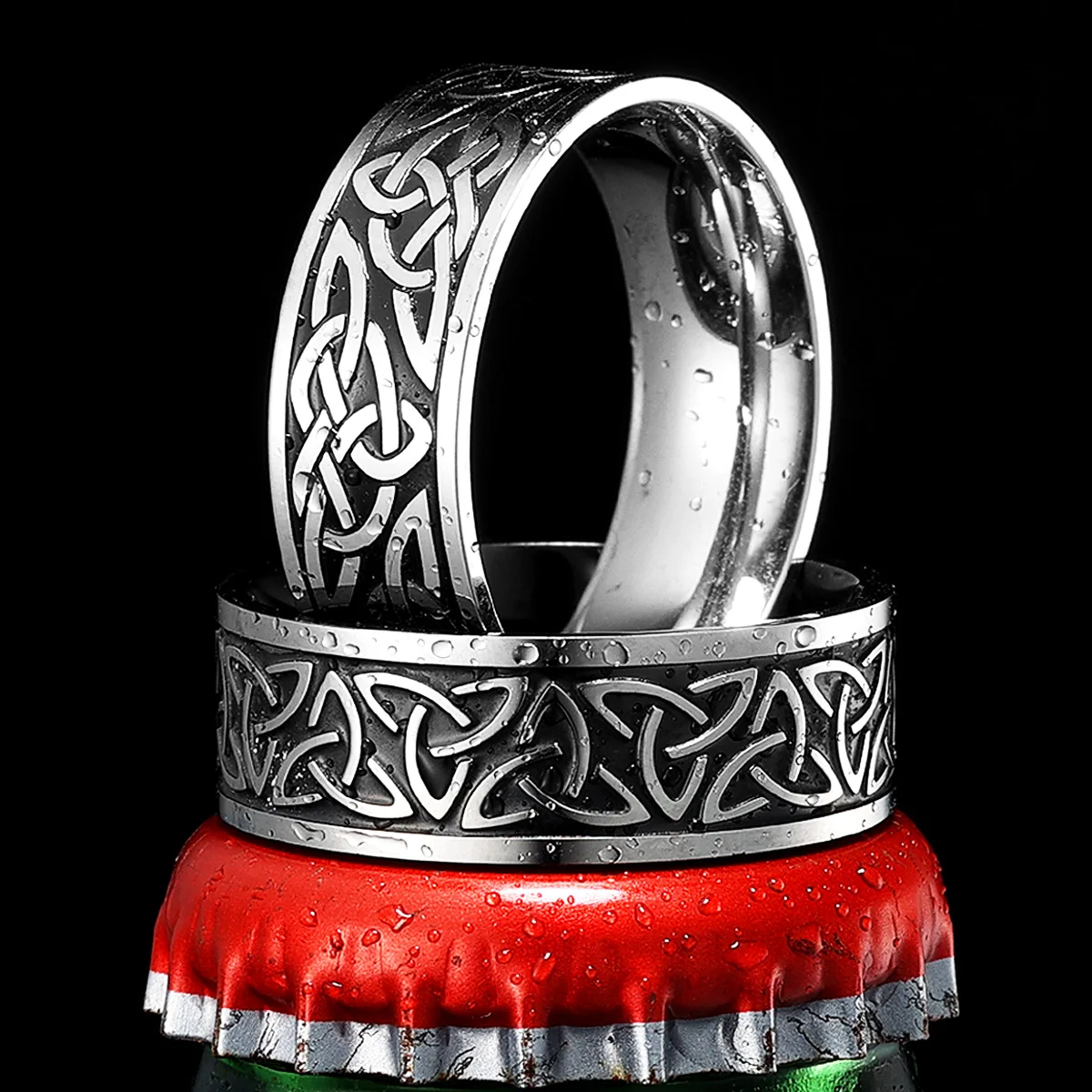 

Viking Celtic Knot Men Rings Stainless Steel Women Jewelry Punk New in Rock Stranger Things Fashion Accessories Gift Wholesale