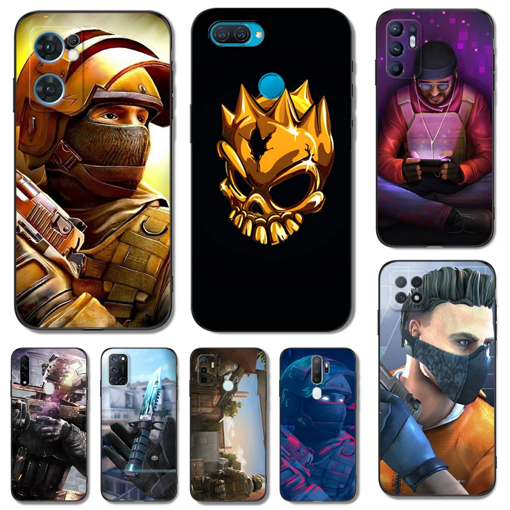 Черный чехол ТПУ для OPPO A1K A5 A5S A5XS A3S AX5 A11 A11X A12E A12 A7 A9 A9X 2018 2020 Standoff 2