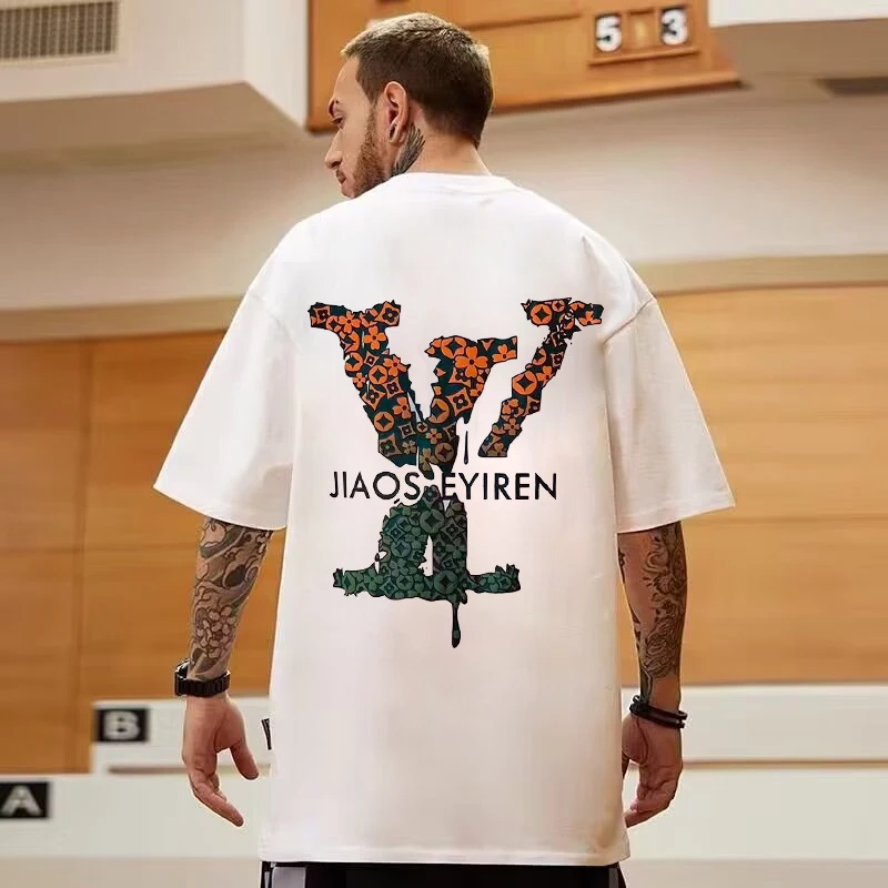 

Man's Original Brand Luxury Summer Print T-Shirts Design Fashion Solid Color Oversized 100% Cotton Short Sleeve Sumptuous TShirt
