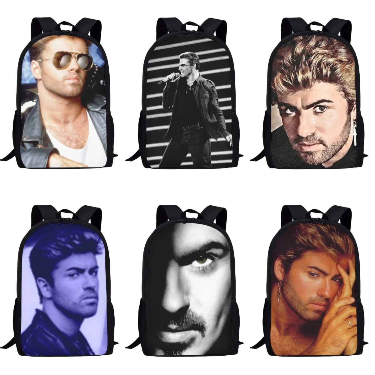 Men Backpack George Michael Fan Bags Gifts for People Travel Men's Laptop Backpacks Casual Teen Boys School Bags Bagpack Hombre