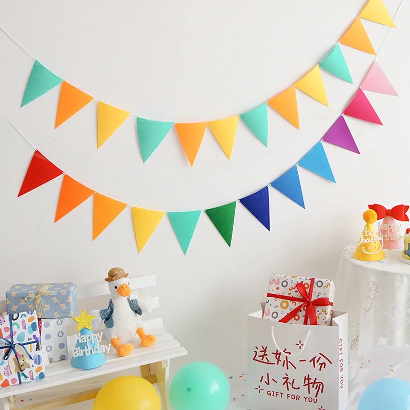 

2.5M Solid Color Felt Pennant Birthday Bunting Pennant Baby Shower Wedding Garland Flags Party Decoration Supplies