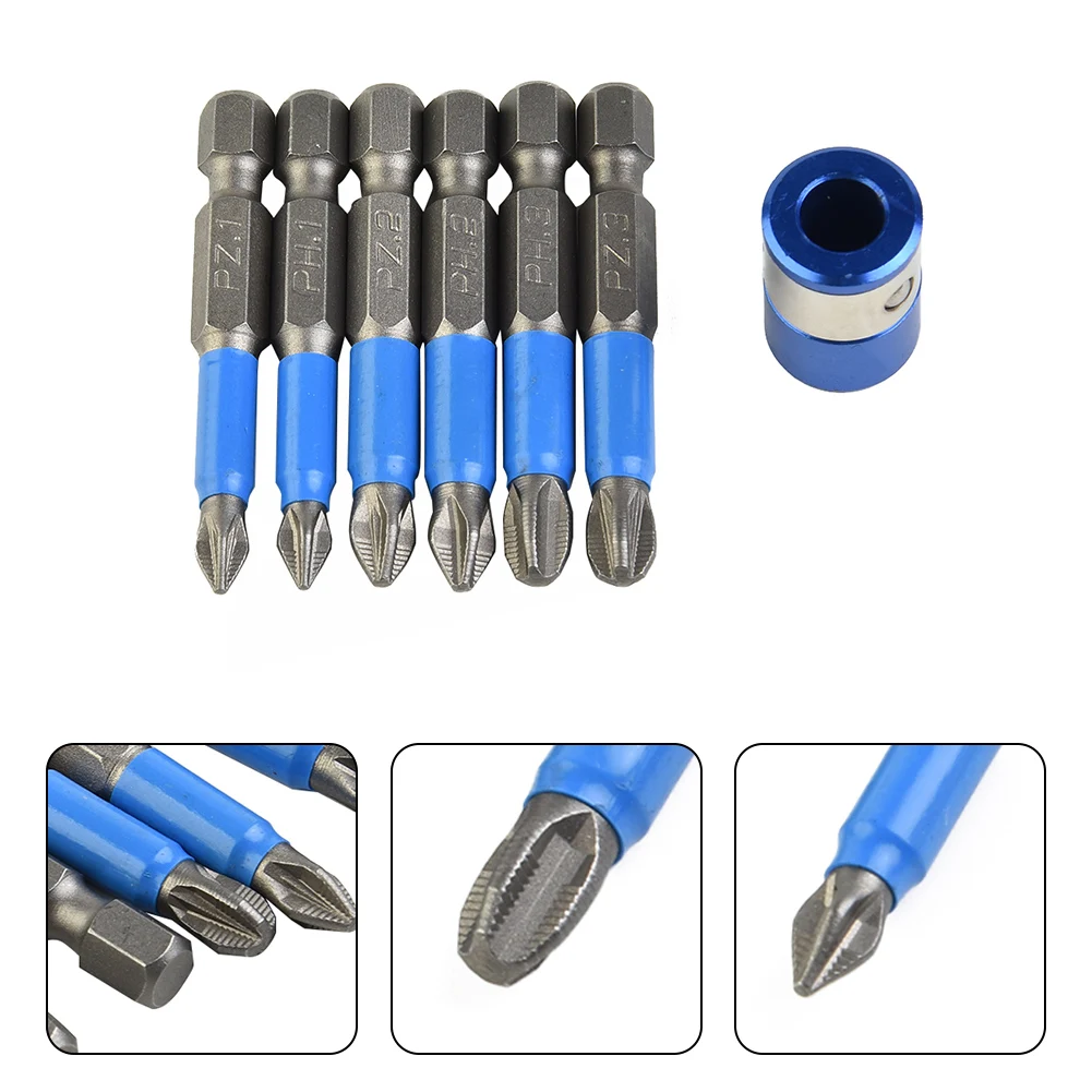 

Set Screwdriver Bit 50mm Length 6Pcs/Set Alloy Steel Anti Slip High Snap PH1/PZ1/PH2/PZ2/PH3/PZ3 Wear Resistance