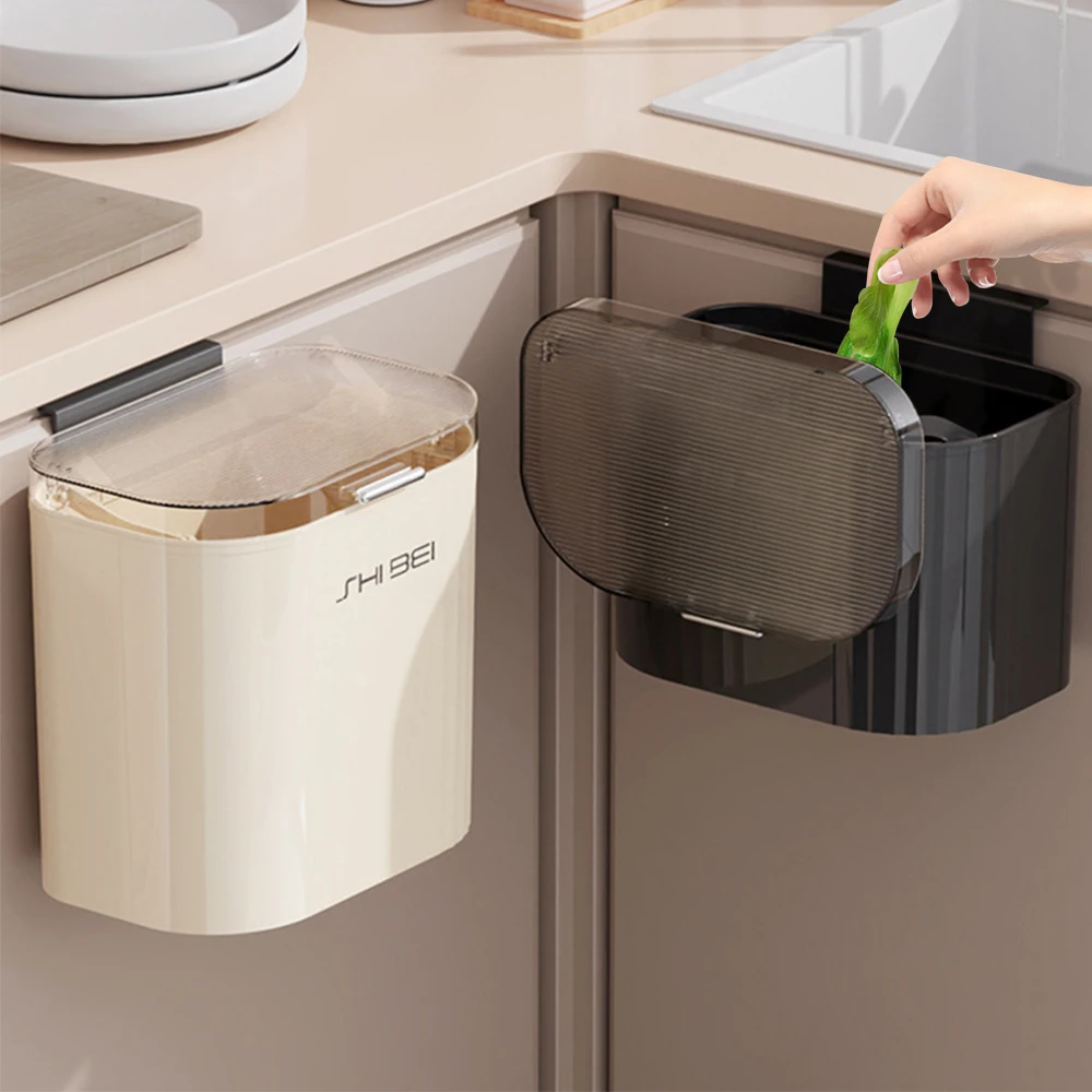 JYPS Кухонная корзина для мусора с крышкой Настенная компактная вторичной