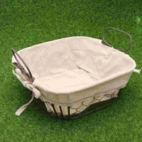 iron art basket industrial style kitchen snack storage basket picnic bread container