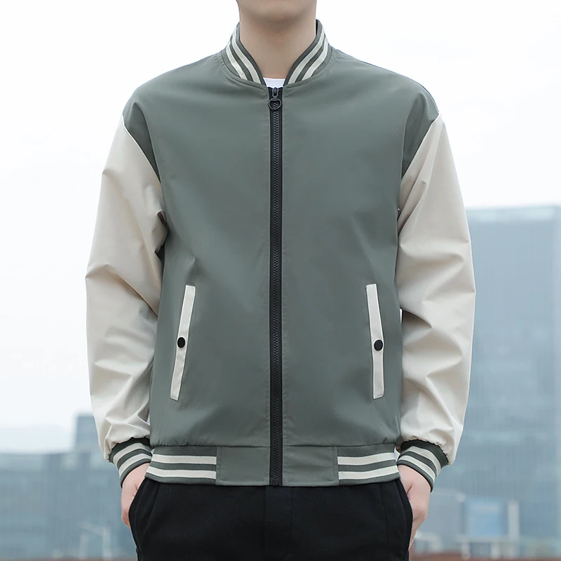 

2023 Spring Autumn Men Baseball Jacket Stand Collar Korean Style Casual Jackets And Coats Male Slim Fit Bomber Jacket 3XL