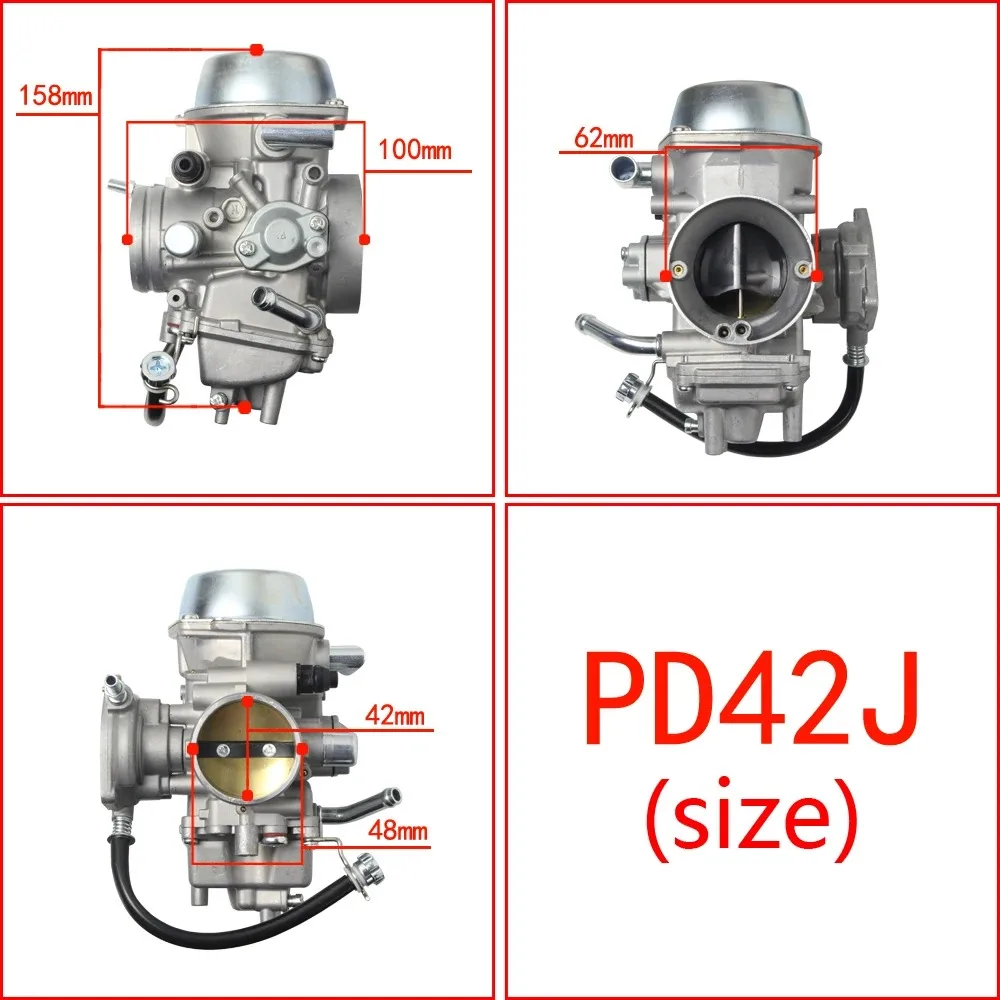 

Карбюратор JINGKE Pd42J 42 мм, вакуумный чехол для карбюратора для Yamaha Grizzly 600 660 YFM600 и Raptor 660 ATV UTV для мотоцикла Hisun 700cc