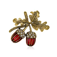 tulx rhinestone vintage pine cones brooch for women unisex jewelry enamel pine nuts brooch pins dress coat accessories