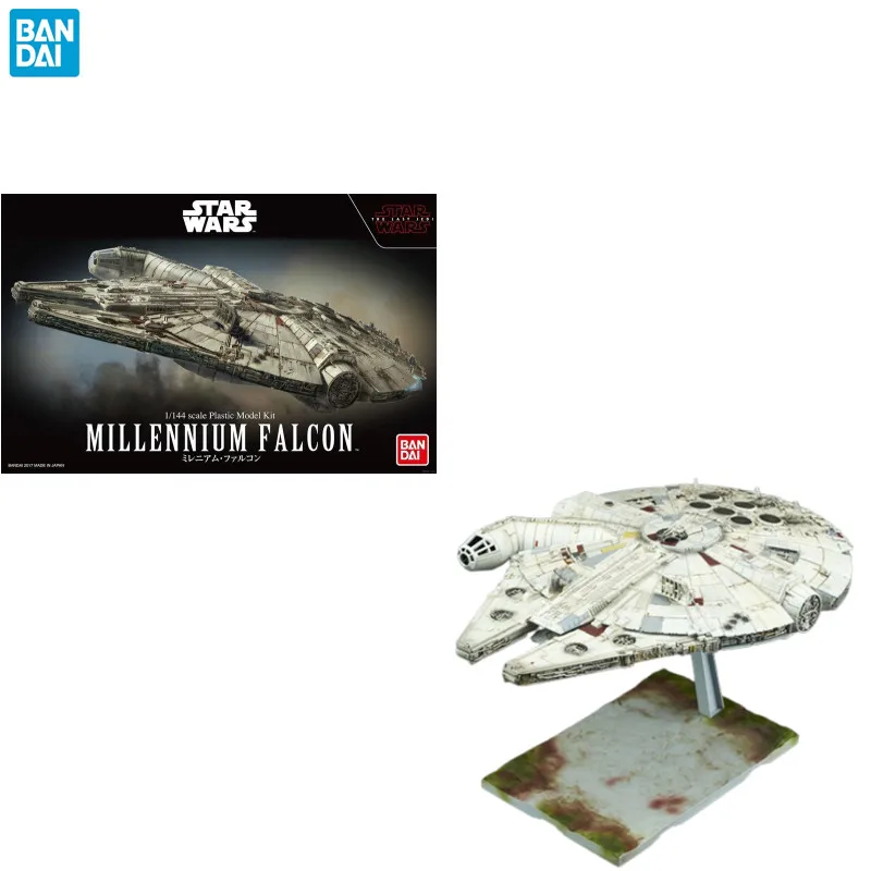 

Bandai Original Star Wars Movie 1/144 MILLENNIUM FALCON Action Figure Assembly Model Toy Gifts for Children
