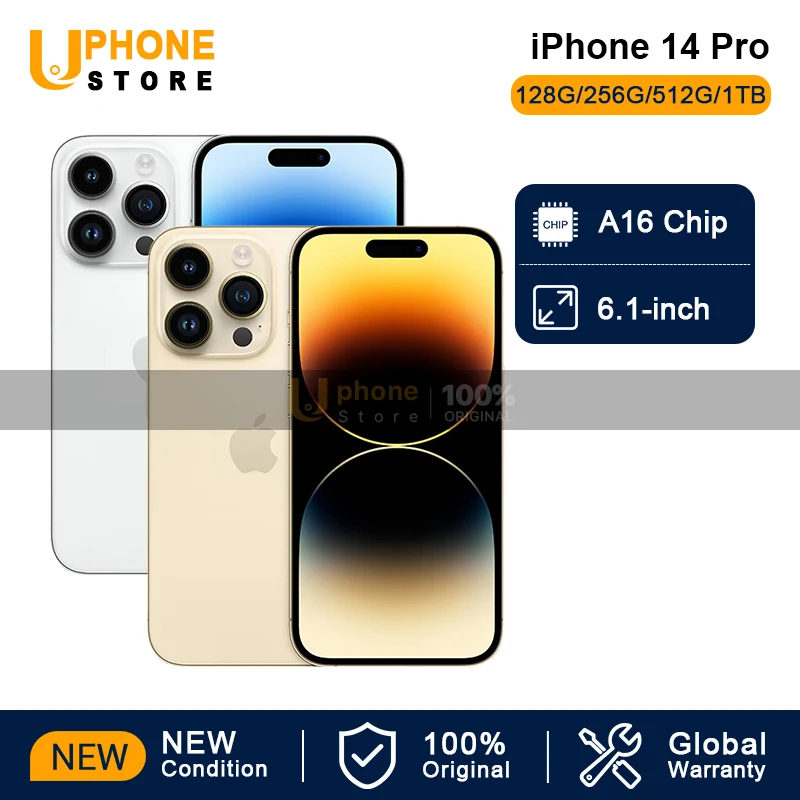 

Новое состояние 2022, Apple iPhone 14 Pro, 8 ГБ ОЗУ, 6,1 дюйма, дисплей Super Retina XDR, A16, бионический чип, iOS 16, смартфон