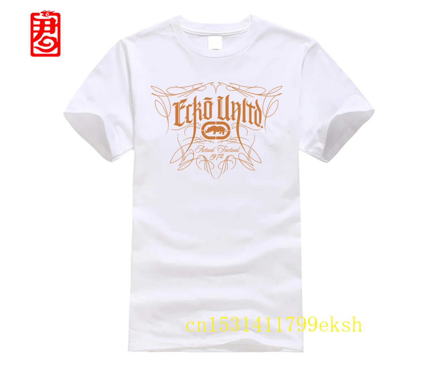 Фото Ecko_Unltd Round Neck Short Sleeve Tee Shirts Exercise Men's Choose Shirts Cotton Spandex O-Neck Tee Shirt New Style TEE №2