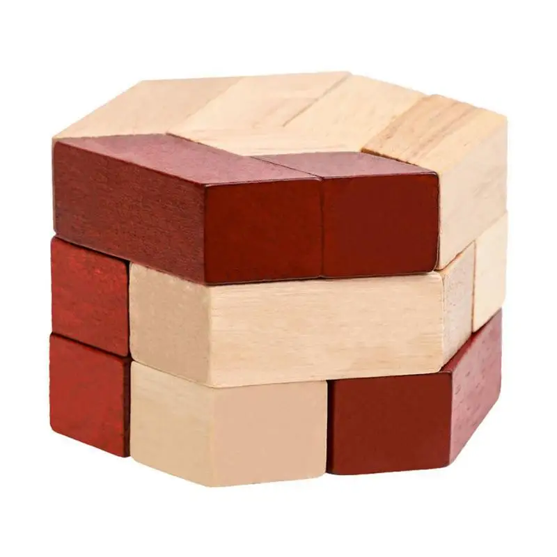 

Wooden Hexagon Puzzle Wood Brain Teasers Puzzle Games Geometry Logic Game STEM Montessori Educational Toys Gift For Boys Girls