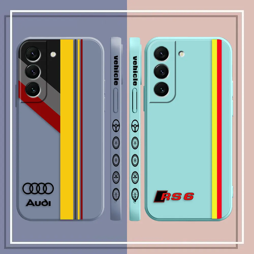 Case For Samsung Galaxy S23 S22 S21 S20 FE S11 S11E S10 S10E S30 Ultra Plus 4G 5G Case Funda Cqoue Shell Luxury Car A-Audi LOGO