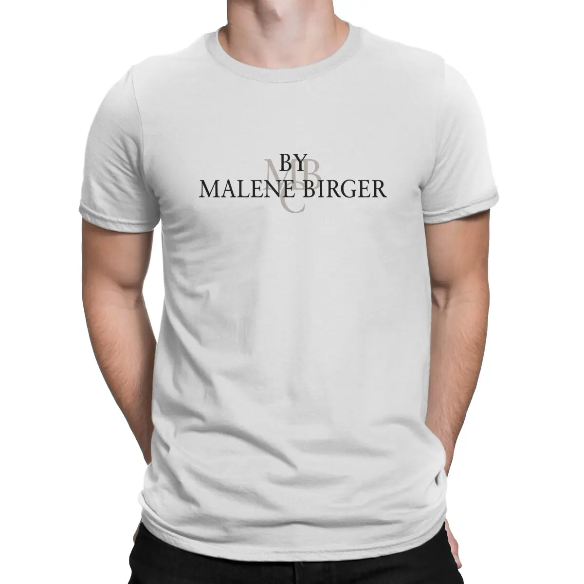 

Мужская футболка с круглым вырезом, с надписью «Malane Birger»