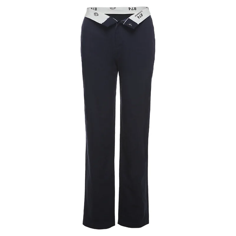 

Women Casual Low-waist Contrast Printing Trousers, Adults Solid Color Block Printed Zipper Slim Sports Pants with Pockets