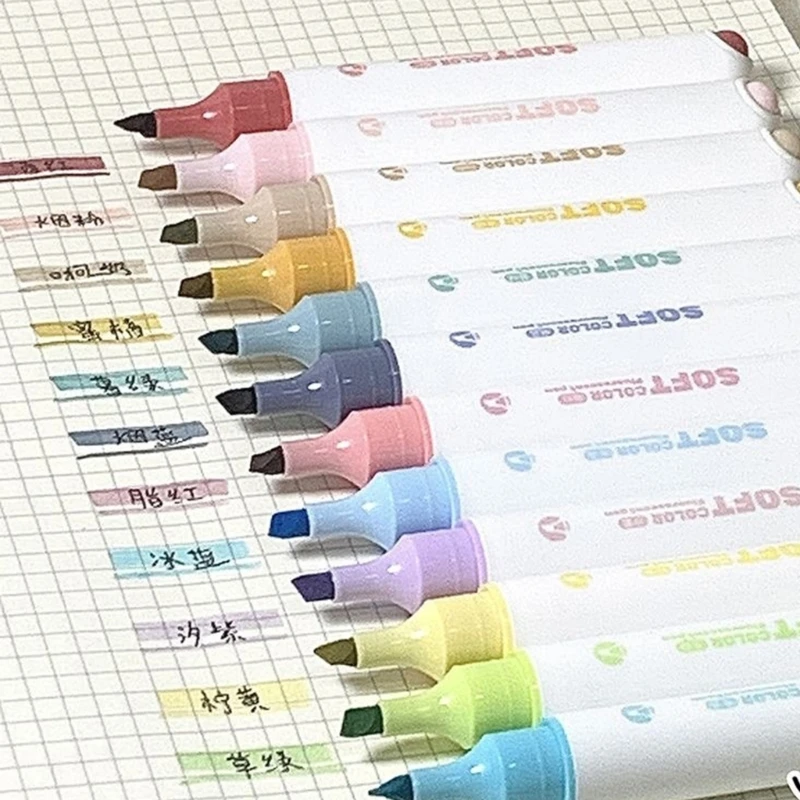 

Highlighter, Chisel Tip Marker Pen, Assorted Pastel Colors Color Highlighters Aesthetic Cute Highlighter for Adults Kids