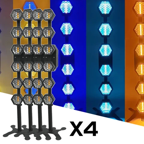 4 шт./лот 6x50 Вт RGB светодиодная ретро-вспышка DMX512 Освещение для диджея блестящее оборудование мигающие огни для танцевального клуба дискотеки сценический эффект Освещение