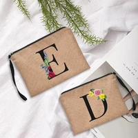 chrome yellow letters woman cosmetic bag wash bag women travel cosmetic pouch beauty storage cases make up organizer clutch bag