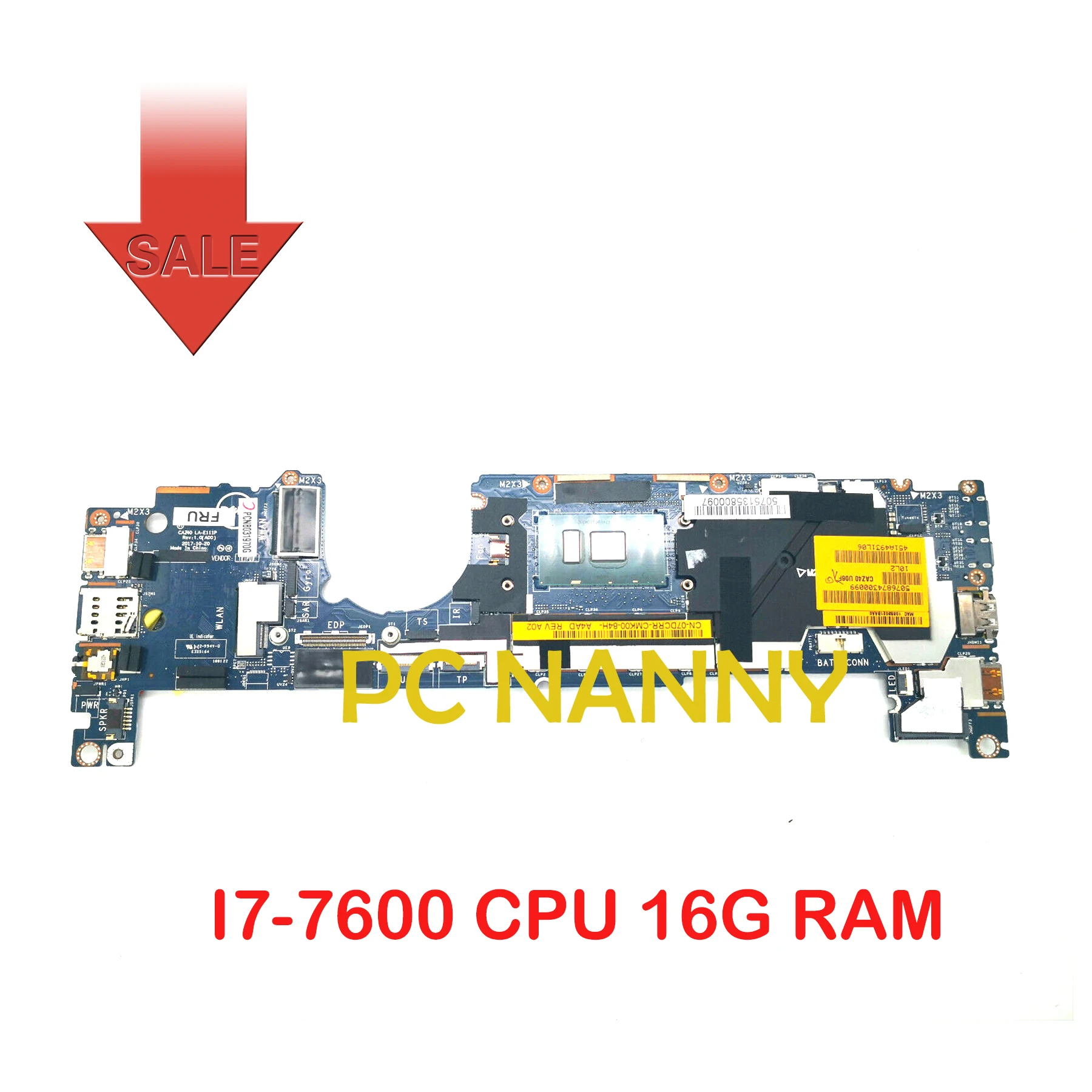 

Материнская плата PCNANNY для ноутбука DELL latitude 5289 7389, LA-E111P I7-7600 CPU 16 Гб RAM 08XC5Y 8XC5Y
