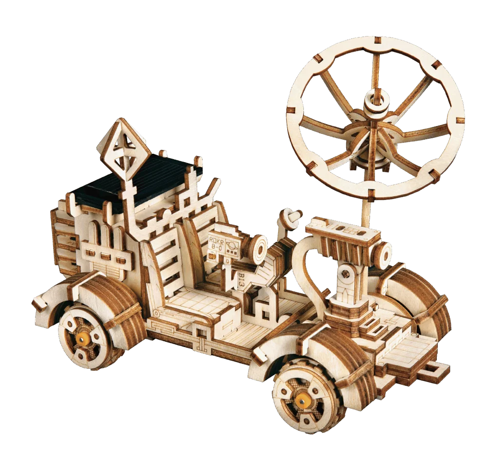 

4 Kind Moveable 3D Wooden Space Hunting Solar Energy Toy Assembly Gift for Children Teens Adult LS