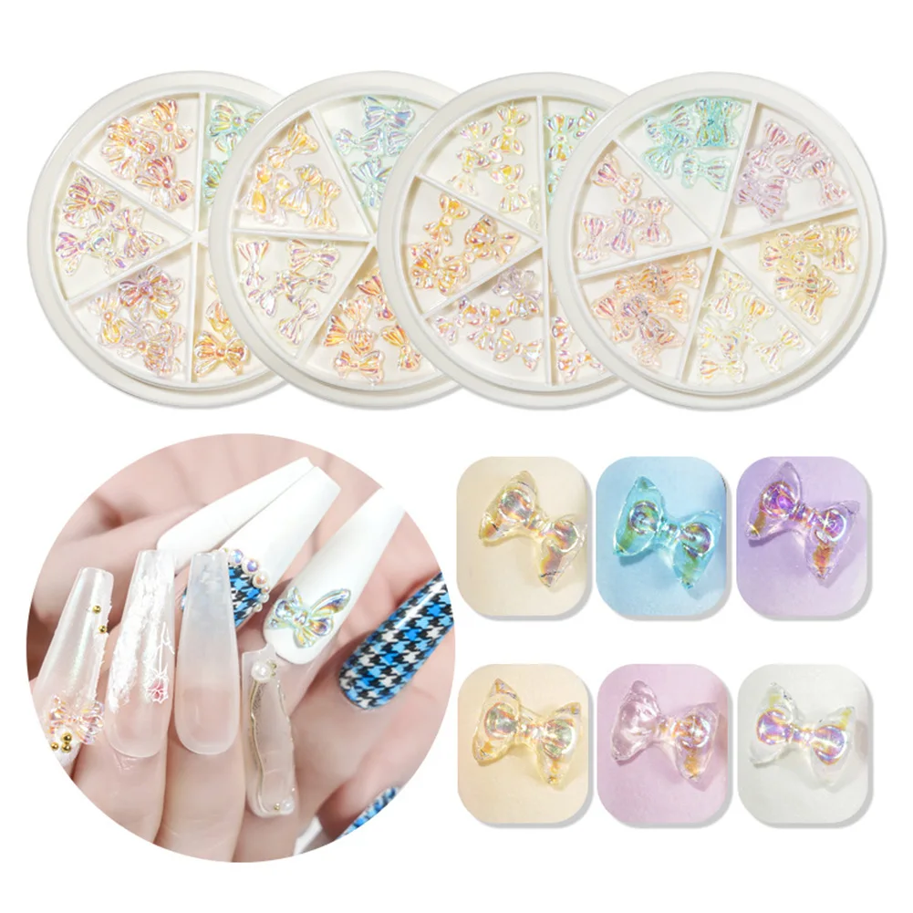 

Aurora Bow Knot Nail Art Rhinestones Multicolor 3D Bowknot Jewelry Nail Charms DIY Nail Art Manicure Supplies