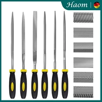 6 x hand metal files hardened alloy strength steel set includes flat flat warding square triangular round half round file