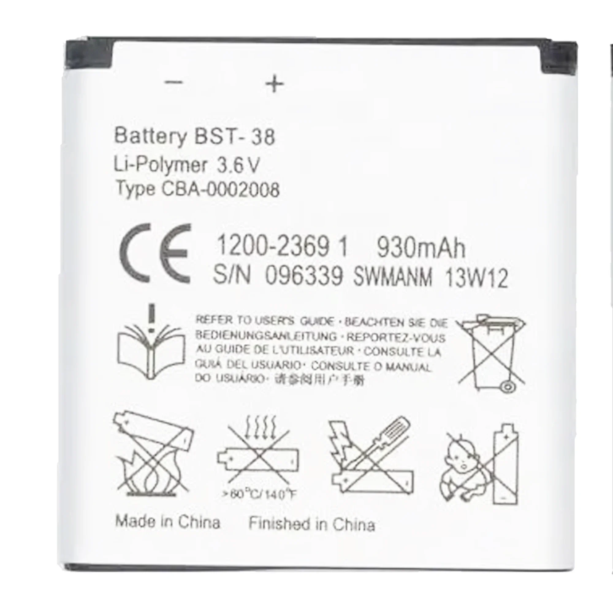 New 100% BST-38 Battery For Sony Ericsson S500I W580I T650 K850I C902 K770 phone Batteries Bateria
