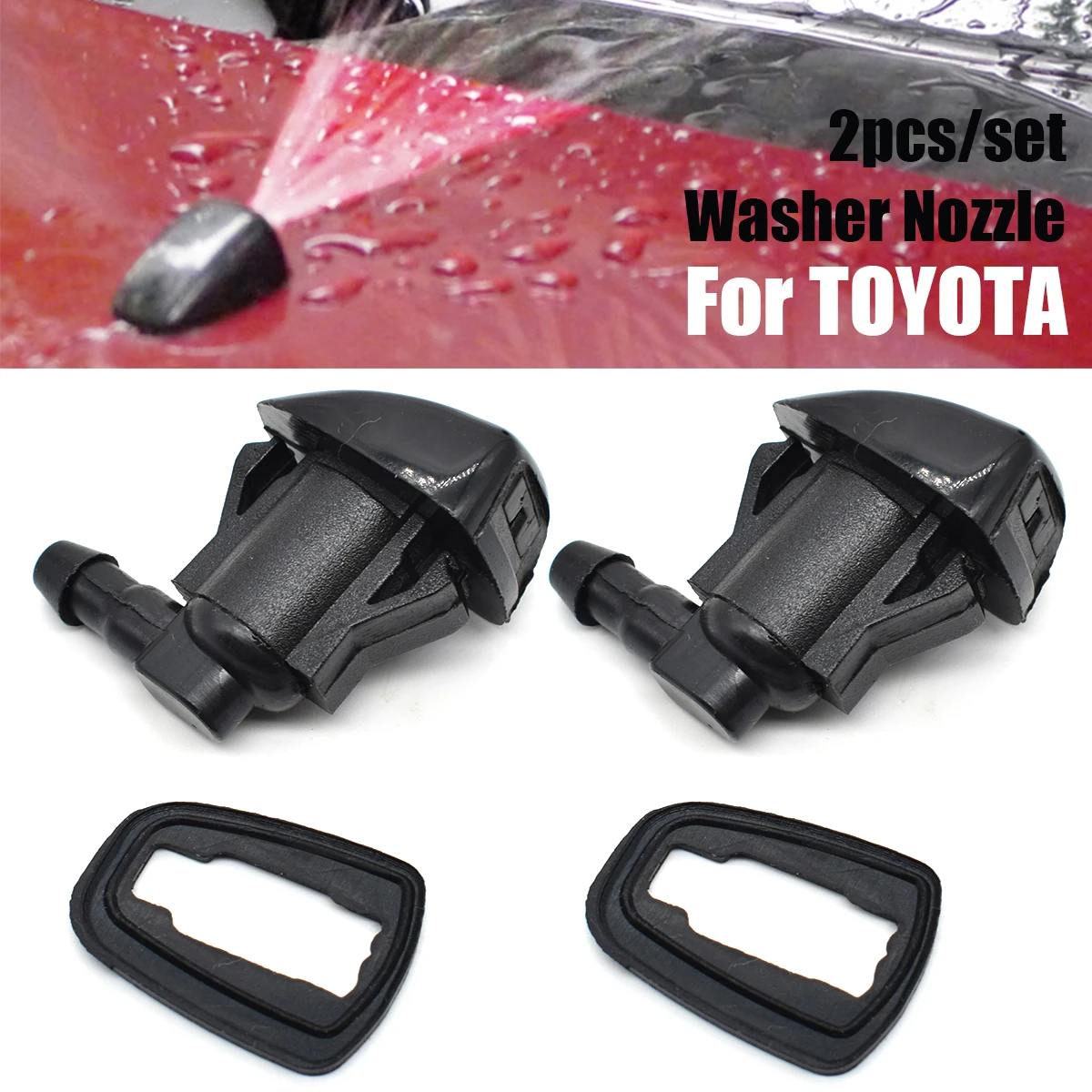 

2Pcs Car Front Windshield Water Spray Wiper Nozzle 85381-AE020 For Toyota E120 Corolla Camry Sienna Avensis T25 Corsa XV30 Hilux