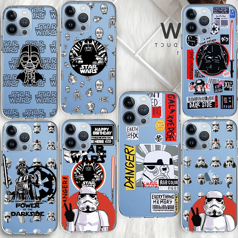 

Cartoon Star Wars Art For Apple iPhone 13 12 Mini 11 XS Pro Max X XR 8 7 6 Plus SE 2020 5 5S Soft TPU Transparent Phone Case