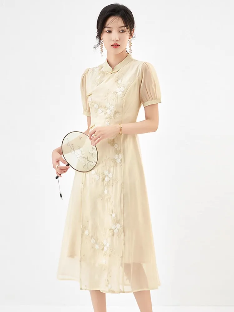 

New Chinese style improved qipao skirt, young high-end temperament, Chinese style, light luxury, socialite, heavy industry