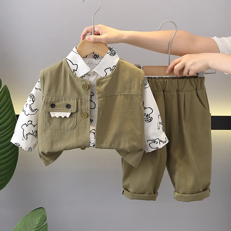 Детские комплекты 2024 новая осенняя одежда для маленьких мальчиков бесплатная