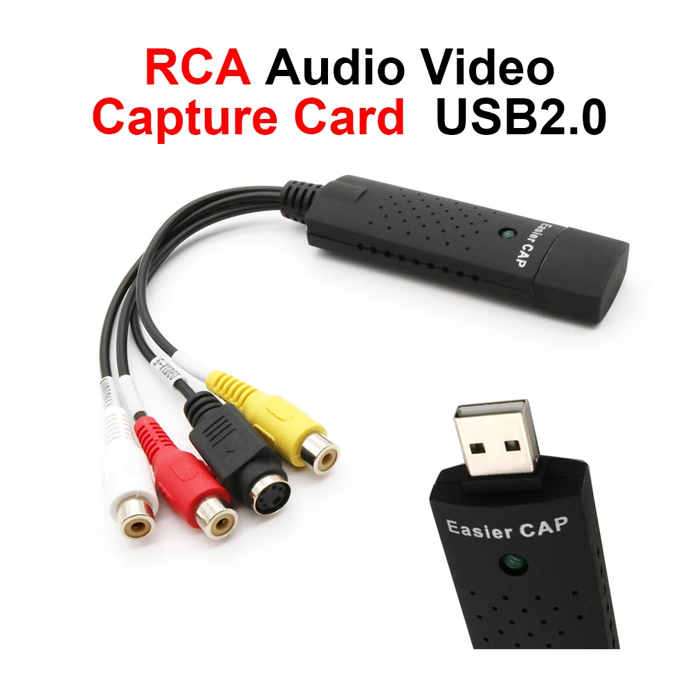 Easycap RCA to usb 2.0 Capture Card VHS to Digital Converter USB 2.0 Video Converter Audio Capture Card Support Win 7/8/10