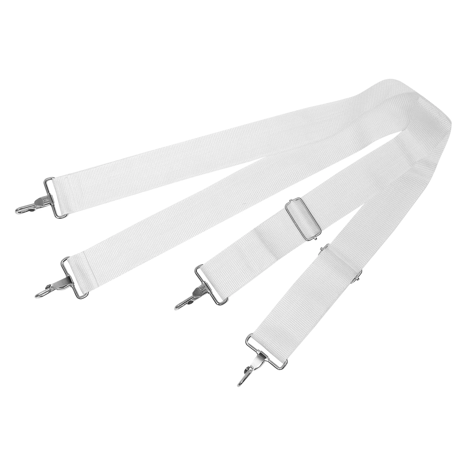 Bass Drum Pedal Strap Marching Belt White Suspenders Snare Shoulder Wire Straps Adjustable Parade Sling Metal Clip enlarge