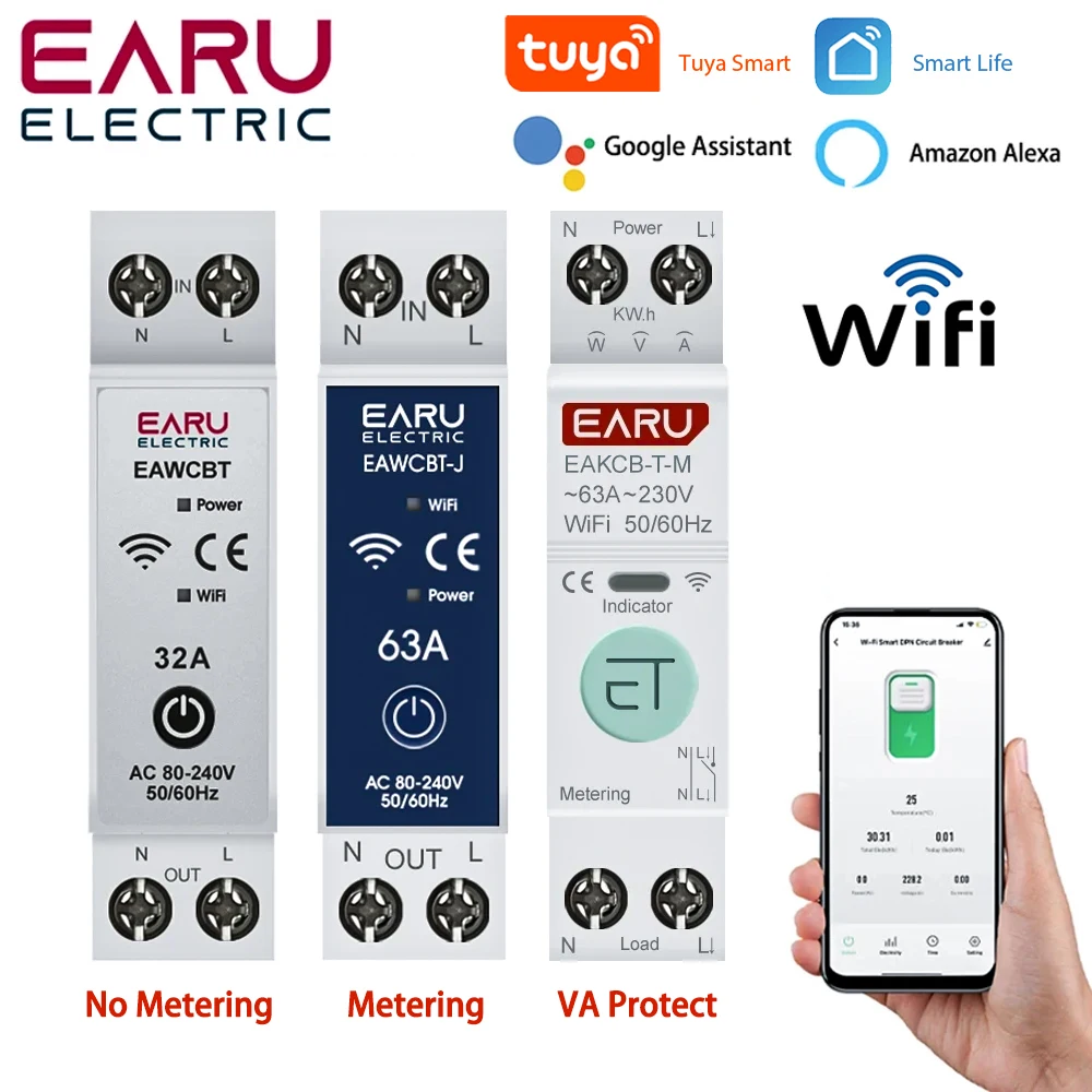 

EARUELECTRIC EAKCB-T-M умный автоматический выключатель