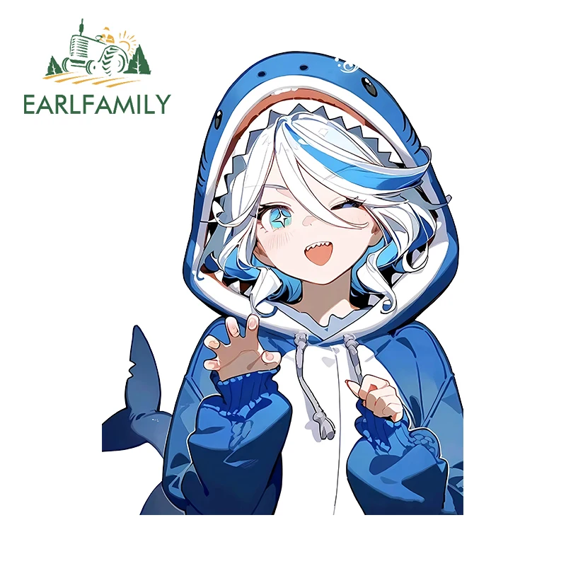

EARLFAMILY для животных Толстовка Genshin Furina Kawaii Автомобильные наклейки Устойчивые к царапинам водонепроницаемые наклейки Виниловые автомобильные аксессуары Para Auto