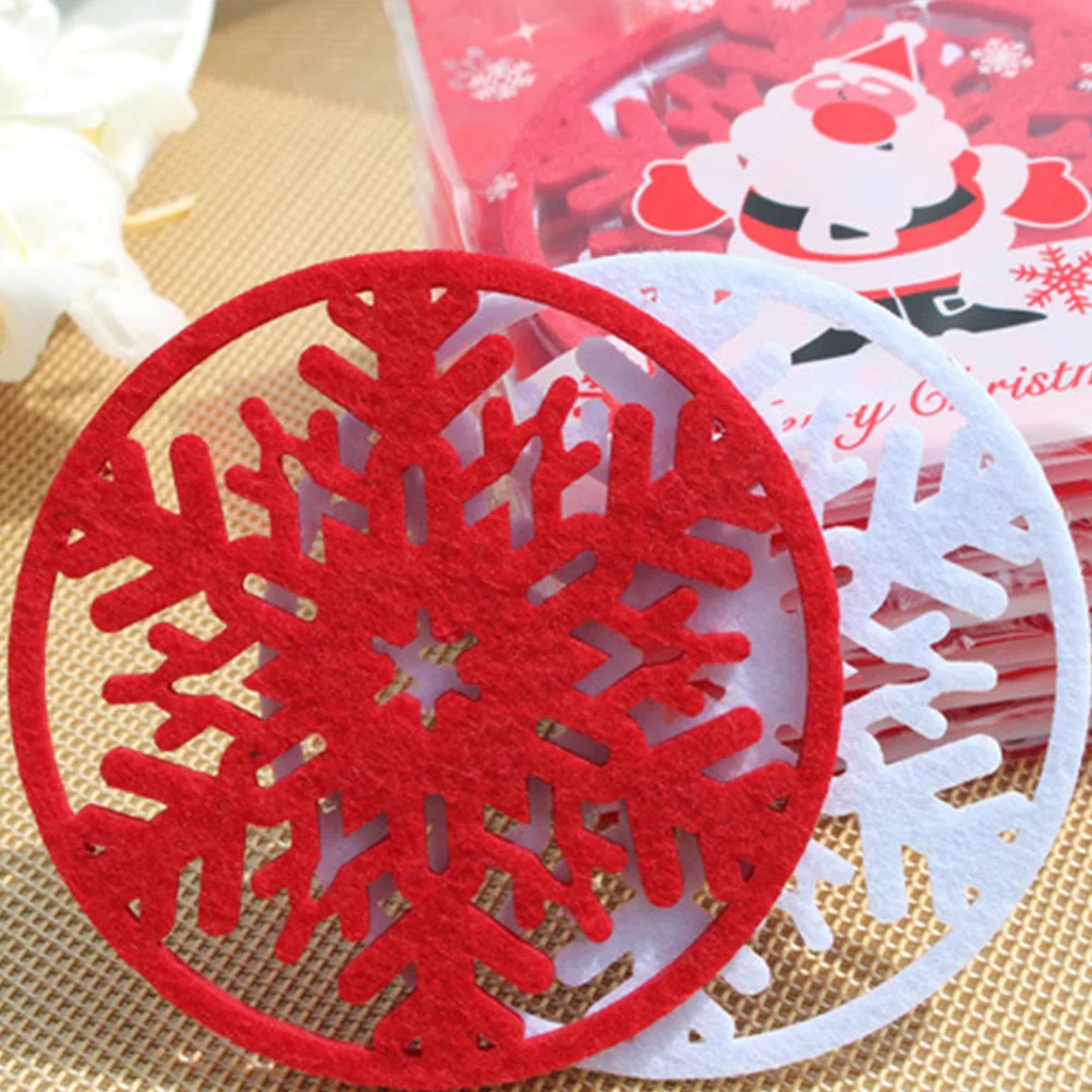 

Hot Christmas Cup Trivetcoffeedish Table Pad Placemats Fabric Mats Dinner Coloring Wedding Coasters Santa Decorations Decoration