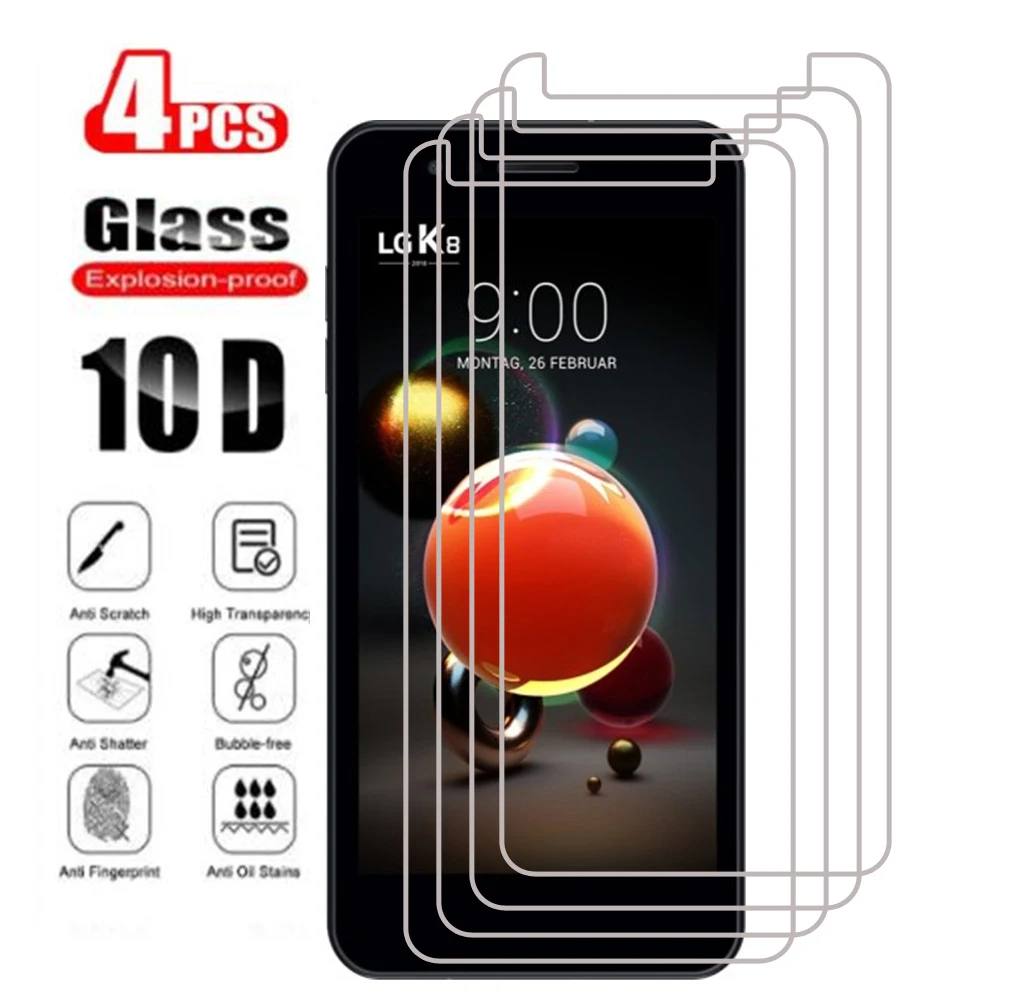 

4PCS For Tempered Glass LG K8 2018 Glass Protective Film 9H HD Screen Protector for LG K8 2018 Tempered Glass for LG K8 2018 K9