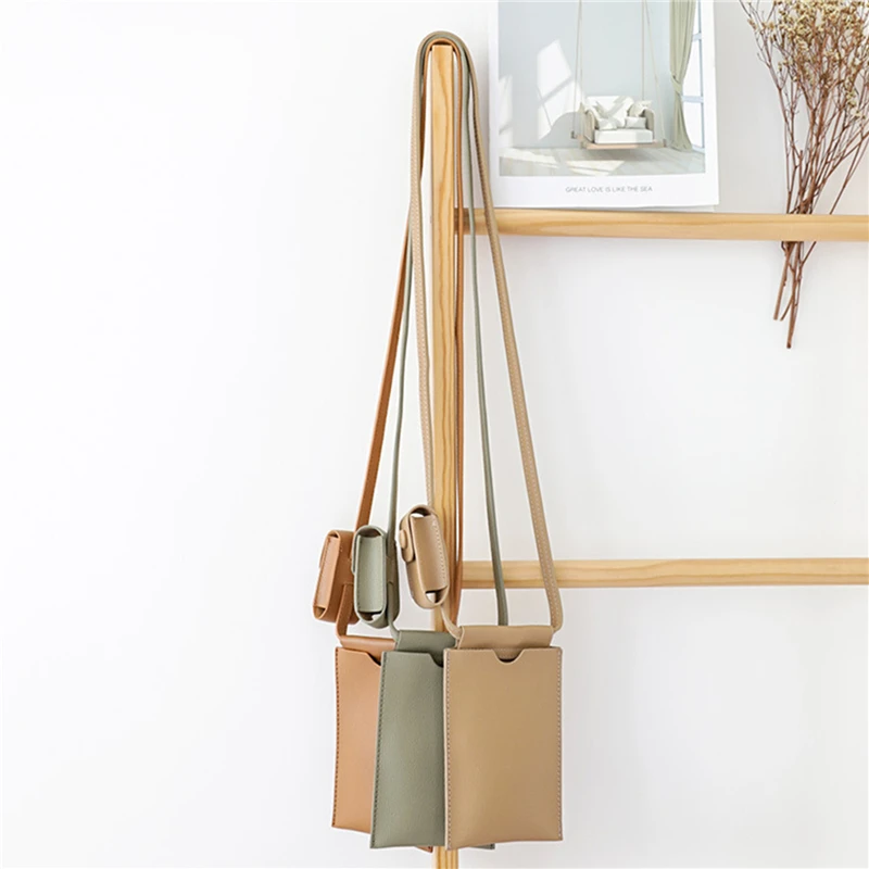 

Simple Hipster Shoulder Bag +Lipstick Bag Casual Mori Artistic Vertical Phone Bag All Match Fashion Messenger Bag