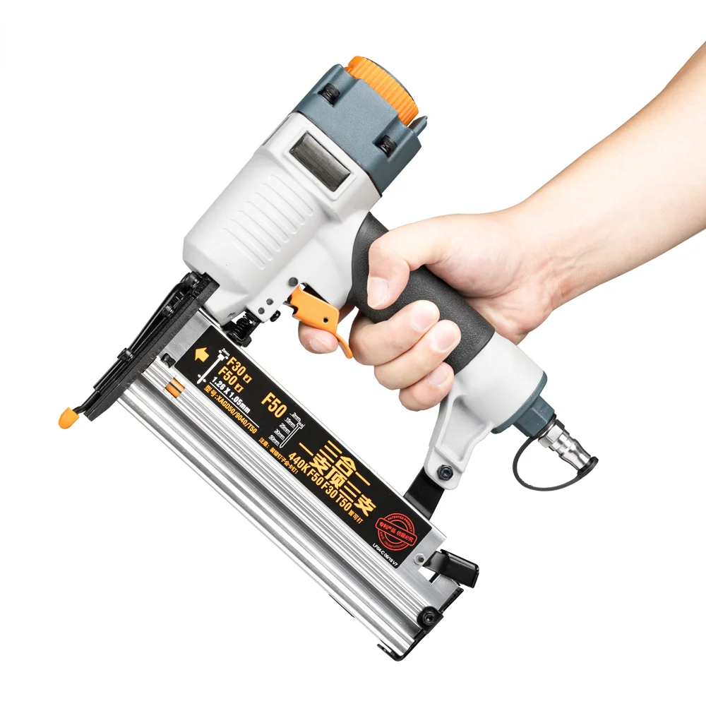 

3-in-1 Carpenter Pneumatic Nail Gun 18Ga/20Ga Woodworking Air Stapler F10-F50, T20-T50, 440K Nails Carpentry Decoration