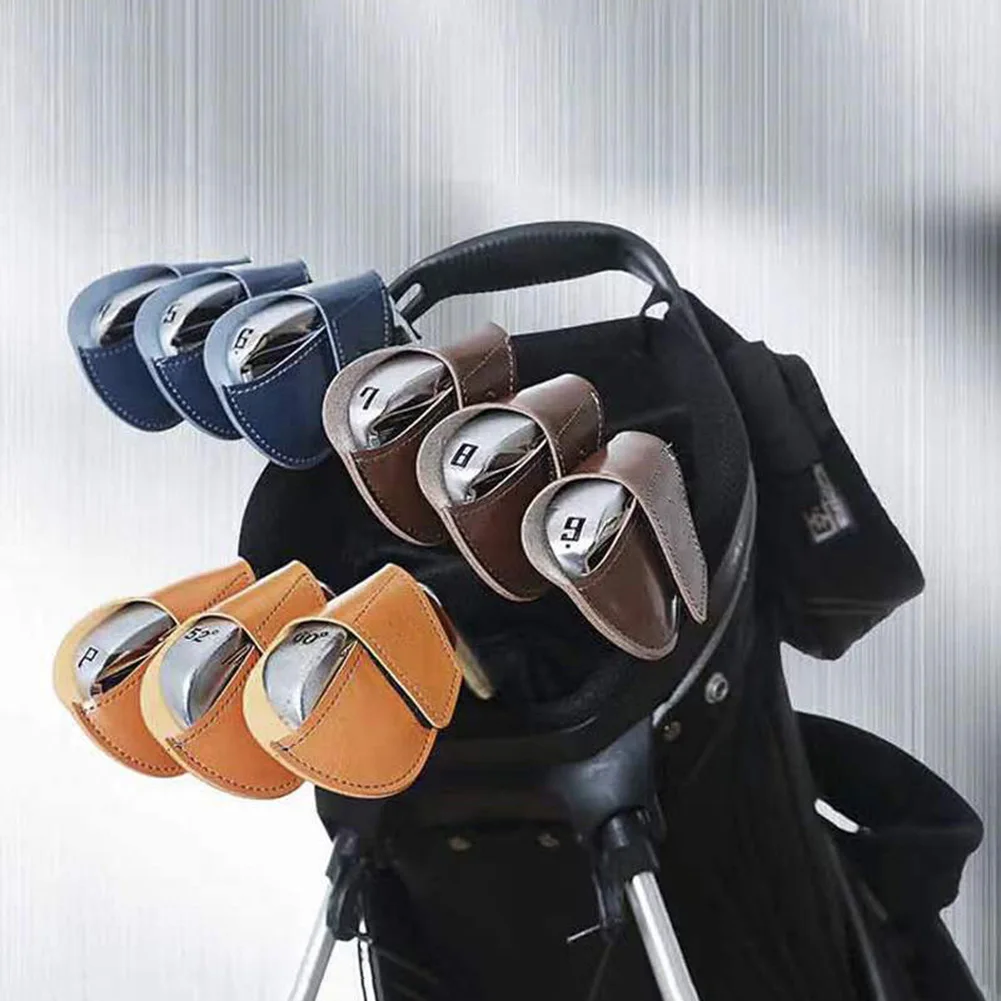 

Golf Iron Club Head Cover Rod Head Protective Case PU Leather Wedges Covers