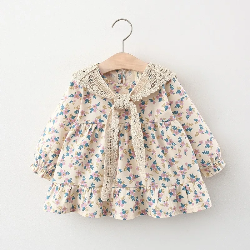 

Spring Newborn Princess Dress For Girls Clothes Set Korean Floral Sleeveless Cotton Toddler Dresses+Bow Bag