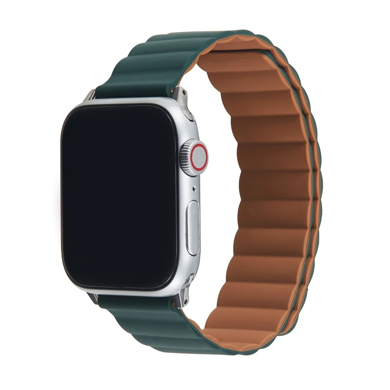 

Apple Watch Silicone Band Enhanced Magnetic Watch Strap For Apple Watch 38mm 40mm 41mm 42mm 44mm 45mm 49mm Adjustable Sport