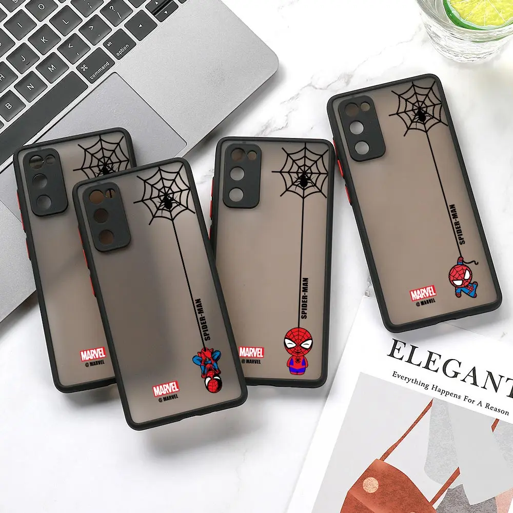 

Marvel Matte Case For Samsung Galaxy A52 A22 A33 A53 A72 A73 5G A32 A51 A71 Armor Funda Cover Cartoon Spider-man Spider Gwen Web