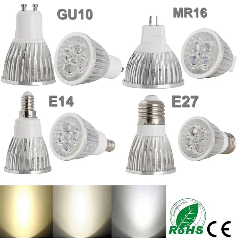 Светодиодные лампы 9W 12W 15W 6500K / 4500K 3000K Комната 45° AC85 - 265V DC12V MR16 GU10 E27 E14