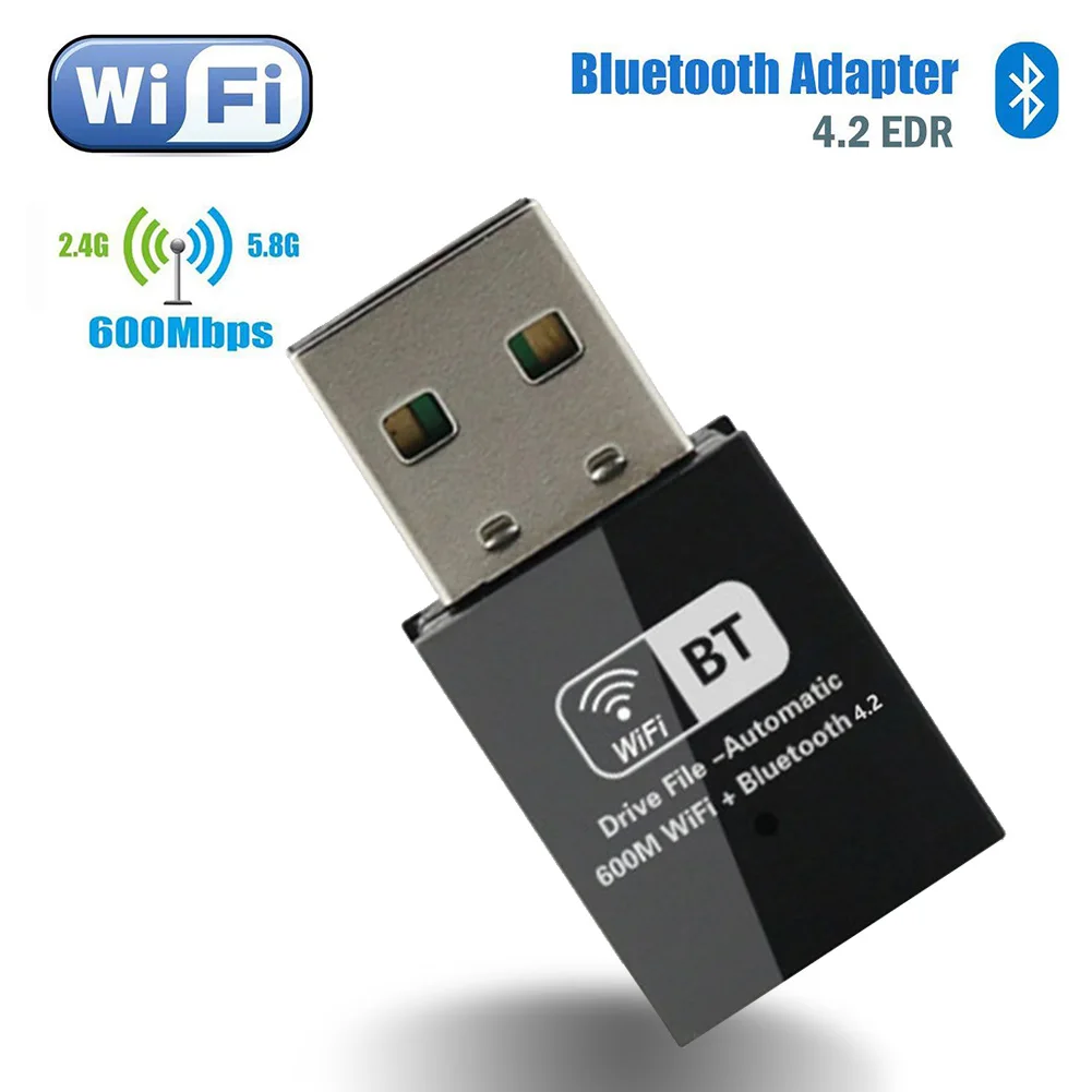 

600Mbps Mini WiFi Antenna USB Port For PC ABS Bluetooth Adapter EDR Dongle Wireless Transfer Network Card Home Office Dual Band