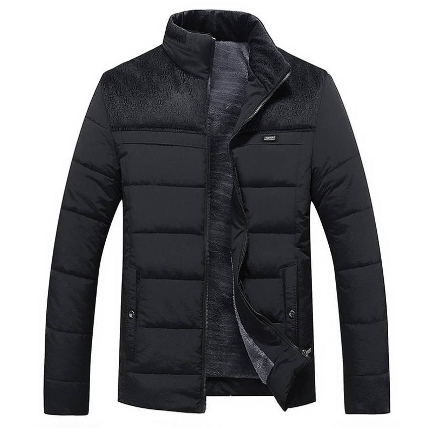 

Grandwich Thick Winter Coats Men's Jackets 4XL Fleece Casual Parkas Men Outerwear Solid Male Jackets Brand Clothing SA348