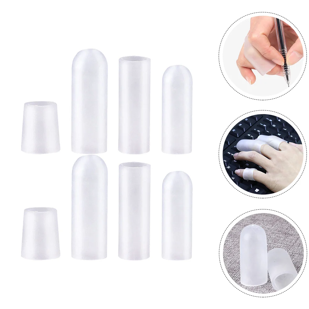 

4 Pairs Convenient Compact Daily Use Finger Cots Sleeve Finger Protection Sleeves for Finger Daily Protection