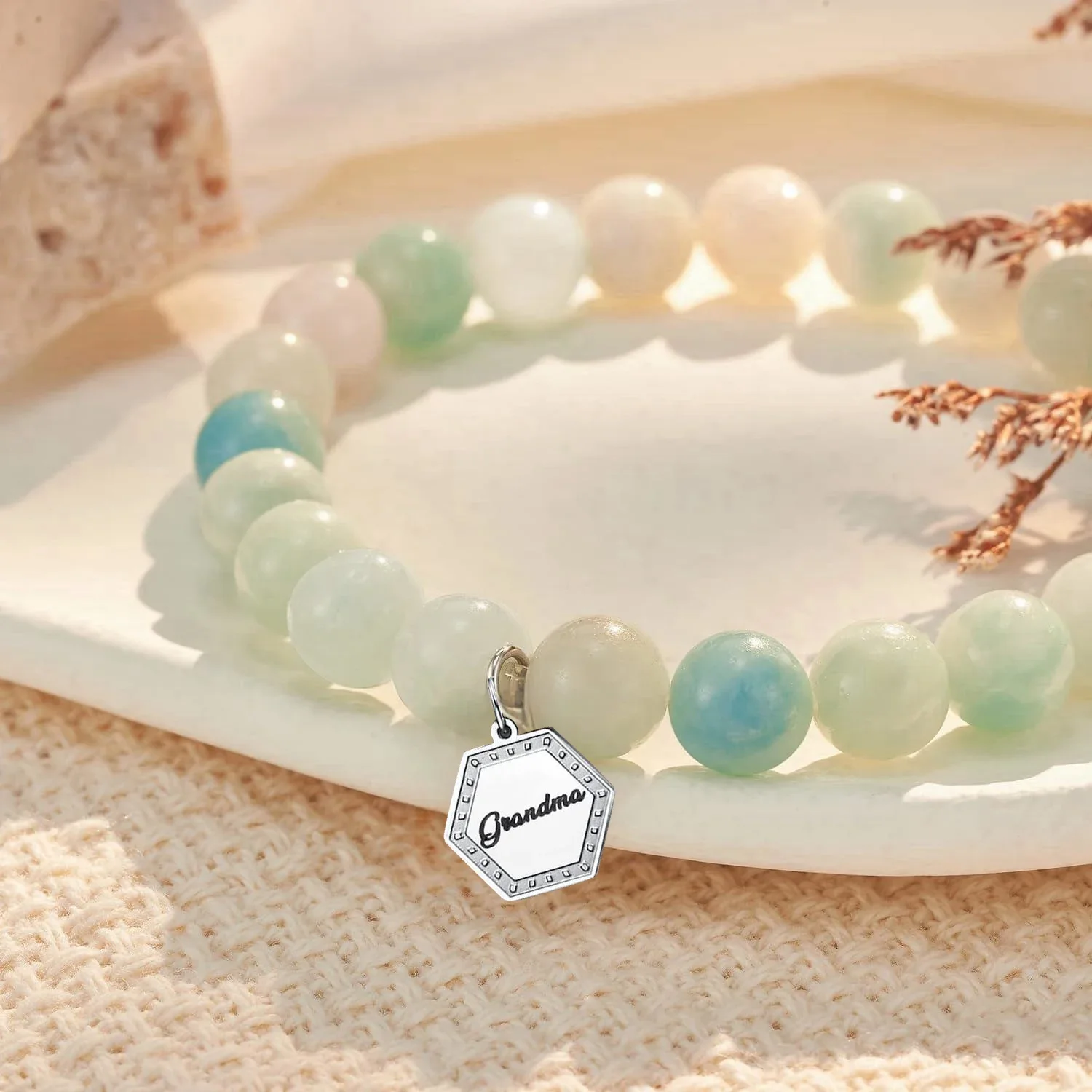 Элегантный браслет из бусин с шармами круглые бусины Подходит для бабушки на